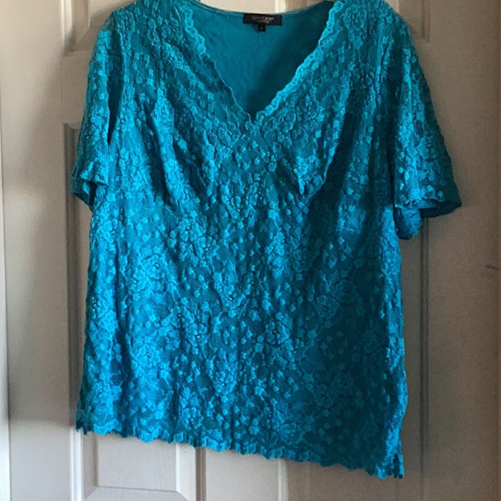 Lace Women's Top in Blue by karen Kane